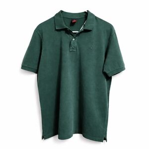Scotch & Soda Amsterdam Men Polo Shirt Green Garment Dye Cotton Size L